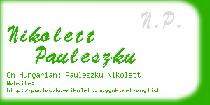 nikolett pauleszku business card